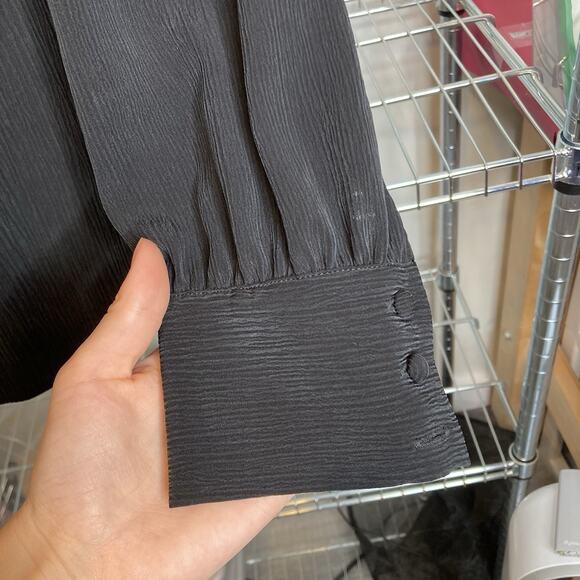 AG Adriano Goldschmied Women's Black One Shoulder Malia Tie Neck Blouse Size S - Picture 11 of 13